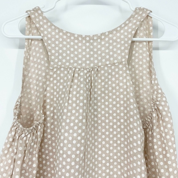Shyloh Beige Polka Dot Sleeveless Linen Midi Dress - Picture 6 of 7